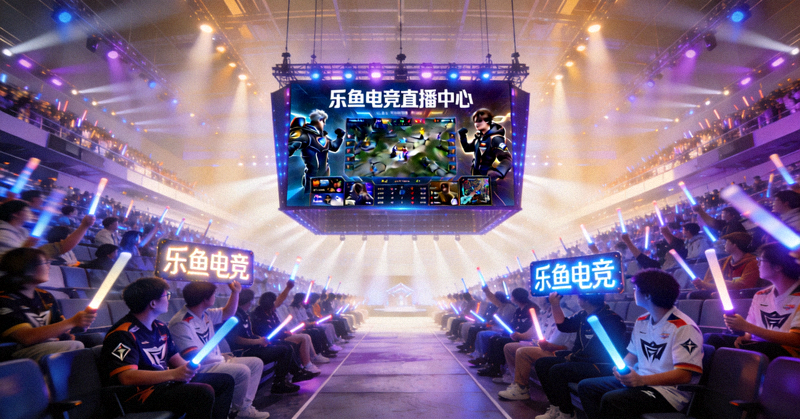乐鱼电竞直播中心电竞场馆大屏与观众席画面